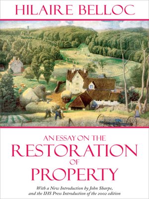 cover image of An Essay on the Restoration of Property